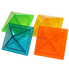 Фото магнитный конструктор Magformers Квадратные цветные пирамиды 4 за баллы, 4 элемента