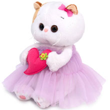 Фото магнитный конструктор Мягкая игрушка BUDI BASA Кошка Ли-Ли BABY в платье с сердечком 20 см